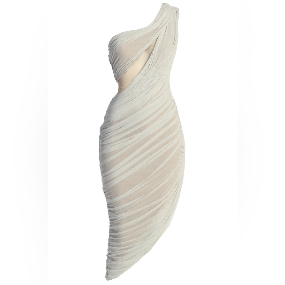 JLUXLABEL Ivory Aura Shimmer Midi Dress in Ivory XS